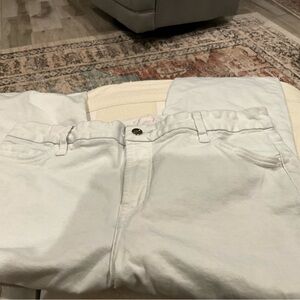 Jen 7 White jeans, Cute fringed legs and front of pants, Size 14
